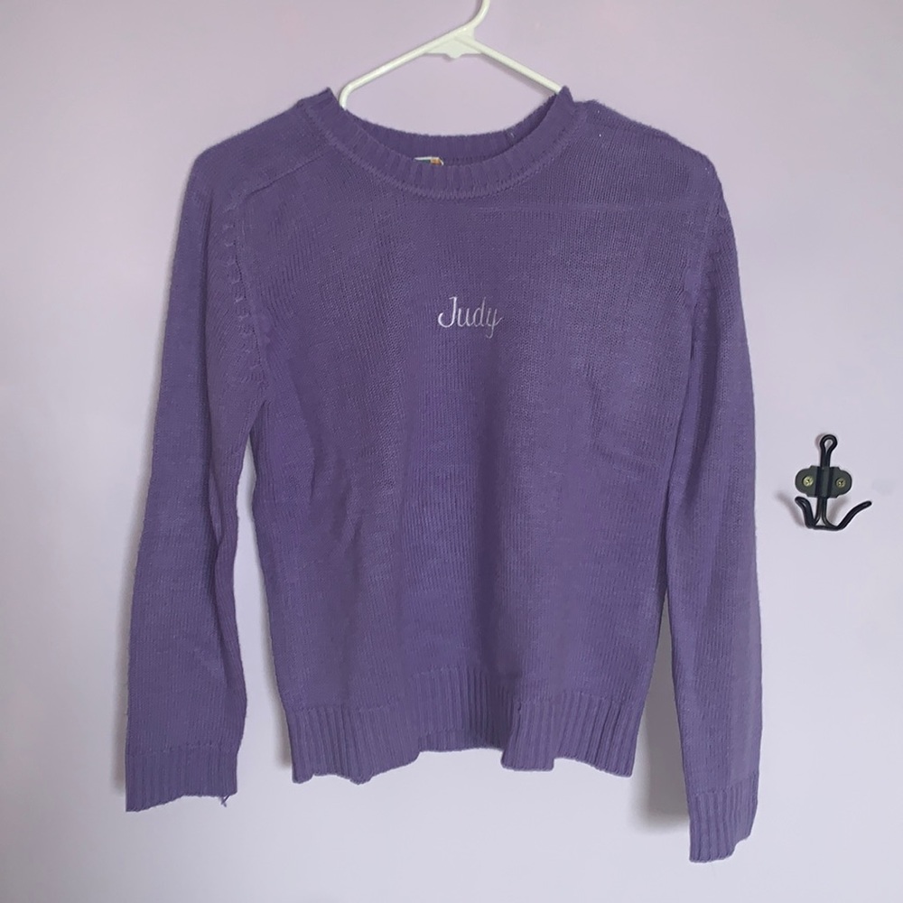 purple sweater